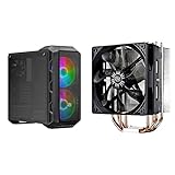 Cooler Master MasterCase H500 ATX Mid-Tower w/Tempered Glass Side Panel and Hyper 212 Evo CPU Cooler w/ 4 Continuous Direct...