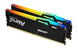 Kingston Technology Kingston Fury Beast RGB 32GB 5600MT/s DDR5 CL40 DIMM Desktop Memory (Kit of 2) | Intel XMP 3.0 | Infrared...