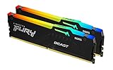 Kingston FURY Beast RGB 64GB 5600MT/s DDR5 CL40 DIMM Desktop Memory (Kit of 2) | Intel XMP 3.0 | Infrared Sync Technology |...