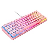 DGG 60% Wired Gaming Keyboard, Pudding Keycaps with Translucent Layer, RGB Backlit Ultra-Compact Small Keyboard, Waterproof...