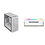 Corsair 275R Airflow Tempered Glass Mid-Tower Gaming Case - White & Vengeance RGB Pro 16GB (2x8GB) DDR4 3200MHz C16 LED...