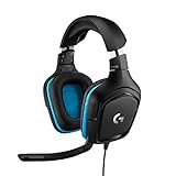 Logitech G432 Wired Gaming Headset, 7.1 Surround Sound, DTS Headphone:X 2.0, Flip-to-Mute Mic, PC (Leatherette) Black/Blue,...