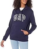 GAP womens Logo Hoodie Sweatshirt, Navy Uniform, Small US