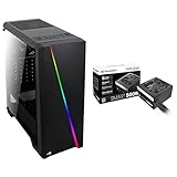 AeroCool Cylon RGB Mid Tower, Black & Thermaltake Smart 500W 80+ White Certified PSU, Continuous Power with 120mm Ultra Quiet...