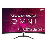 ViewSonic OMNI VX3268-PC-MHD 32 Inch Curved 1080p 1ms 165Hz Gaming Monitor with FreeSync Premium, Eye Care, HDMI and Display...