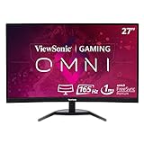 ViewSonic OMNI VX2768-PC-MHD 27 Inch Curved 1080p 1ms 165Hz Gaming Monitor with FreeSync Premium, Eye Care, HDMI and Display...