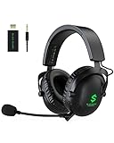 Black Shark 2.4Ghz Wireless Gaming Headset for PC PS4 PS5 Laptops,Over-Ear Bluetooth 5.2 Gaming Headphones with Detachable...