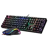 Redragon K551-RGB-BA Mechanical Gaming Keyboard and Mouse Combo Wired RGB LED Backlit 104 Key Keyboard & 7200 DPI Mouse for...