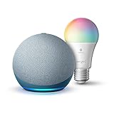 Echo Dot (4th Gen) | Twilight Blue with Sengled Bluetooth Color bulb | Alexa smart home starter kit