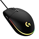 Logitech G203 Wired Gaming Mouse, 8,000 DPI, Rainbow Optical Effect LIGHTSYNC RGB, 6 Programmable Buttons, On-Board Memory,...