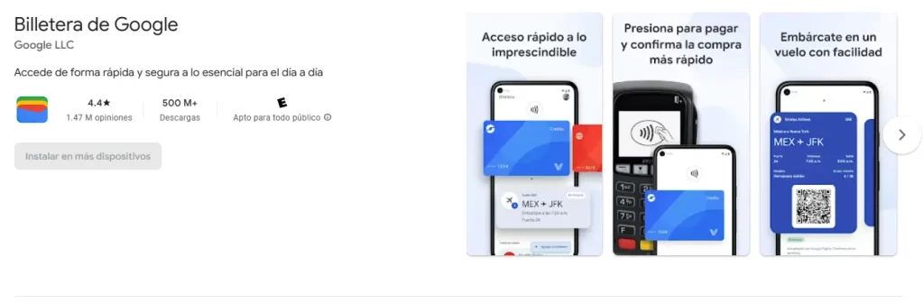 Billetera de Google en la Play Store